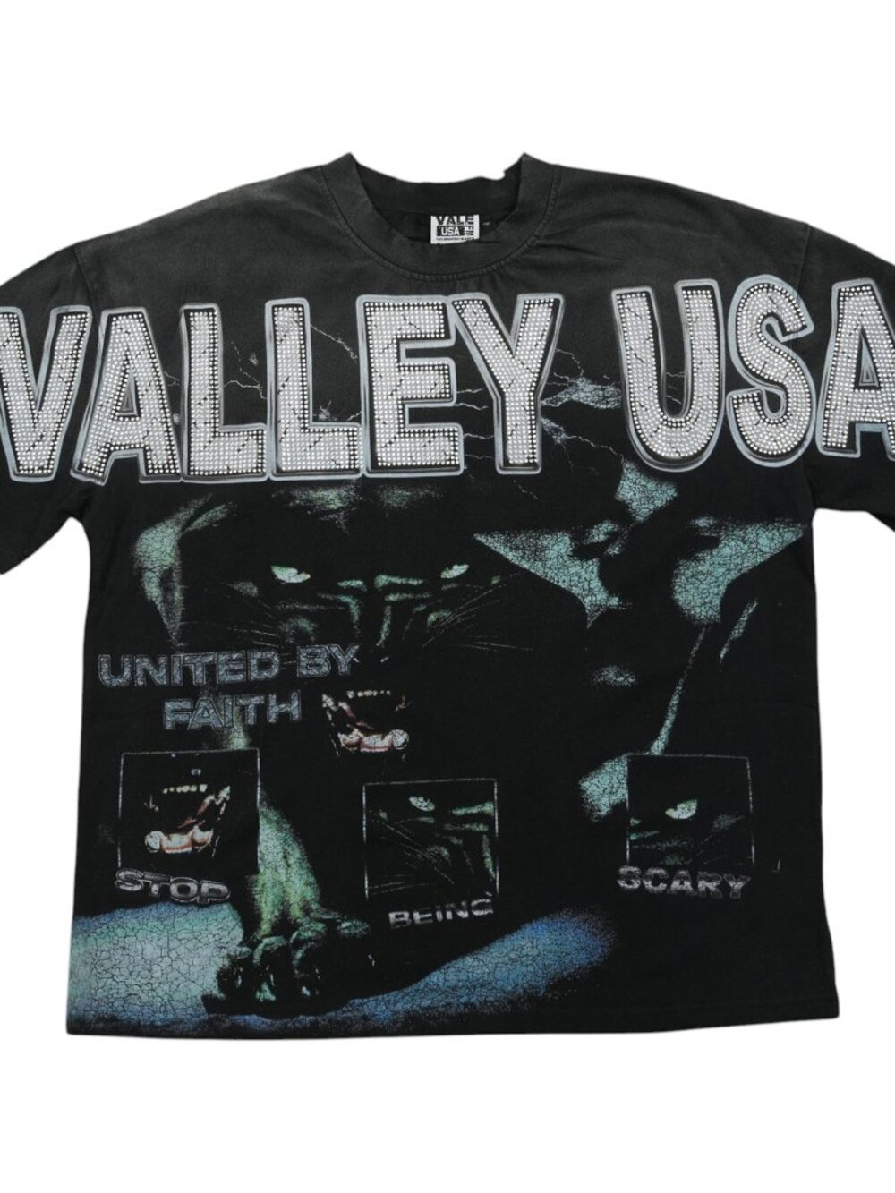Vale Forever Faith Bling T-Shirt Black
